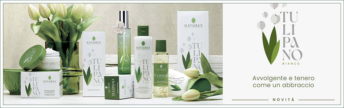 Tulipano Bianco  la linea profumata Nature's Bios Line dalla fragranza delicatamente sensuale ispirata al Tulipano e al Mughetto.