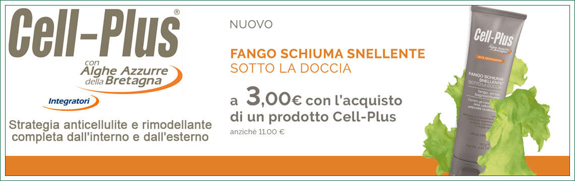 Acquista un prodotto Cell-Plus, e potrai avere Cell-Plus Fangoschiuma Snellente Sotto La Doccia a soli 3 euro, anziché 11 euro!