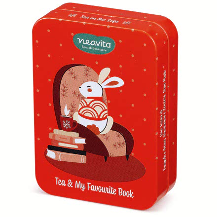Cofanetto Rosso Mini Tin Tea & My Favourite Book con 3 Infusi e Tisane Bio