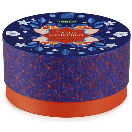 Cofanetto Tondo Blu con Tisane e Infusi Bio