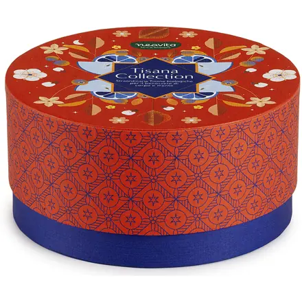 Cofanetto Tondo Rosso con Tisane e Infusi Bio