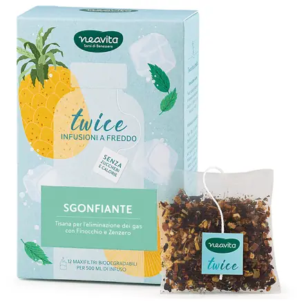 Twice Tisana Sgonfiante per Infusione a Freddo Maxi Filtro To-Go