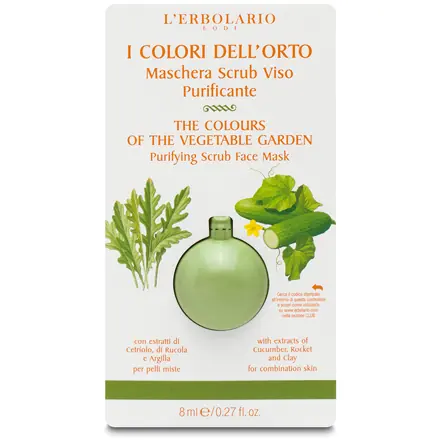 I Colori dell'Orto Verde Azione Riequilibrante Maschera Scrub Viso Purificante Pelli Miste