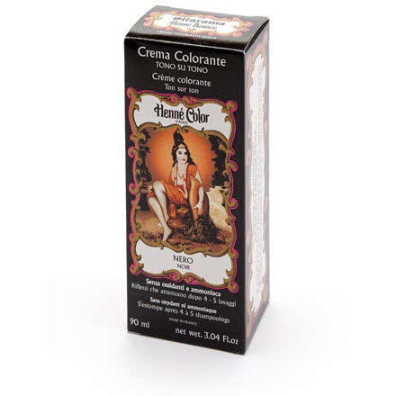 Henné Color - Crème Colorante Pour Cheveux Noire - Flacon De 90 Ml - Réf. 6190