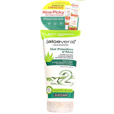 Aloevera2 Gel Primitivo d'Aloe Vera Doppia Concentrazione Maxi con OMAGGIO Gel Dopopuntura AloePicky