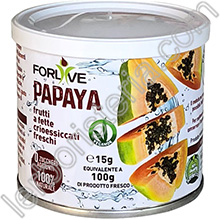 Papaya Frutti a Fette Crioessiccati Freschi