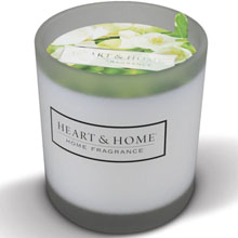 Heart & Home Candela Fresia e Gelsomino Bianco Small in Vetro