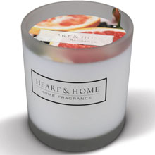 Heart & Home Candela Pompelmo Rosa e Ribes Nero Small in Vetro