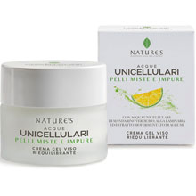 Acqua Unicellulare di Mandarino Verde Bio Pelli Miste e Impure Crema Gel Viso Riequilibrante