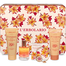 Frangipani Cofanetto Segreti di Bellezza Trio Bagnogel, Crema Profumata Corpo, Profumo e Bracciale