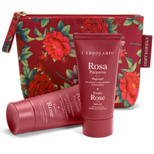 Rosa Purpurea Beauty Pochette Favolosa con Bagnogel e Crema Profumata Corpo Formato Viaggio