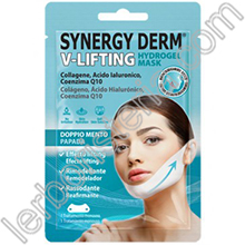 Synergy Derm Hydrogel Mask V Lifting Maschera Doppio Mento Collagene Acido Ialuronico Coenzima Q10