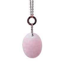 Zodiac Quarzo Rosa Pendente con Catena