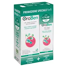 OroBen Collutorio Afte Gengiviti Piccole Lesioni Confezione Speciale con Oroben Gel OMAGGIO