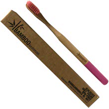 Bamboo Toothbrush Spazzolino da Denti EcoBio in Bamboo Medium Rosa