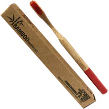 Bamboo Toothbrush Spazzolino da Denti EcoBio in Bamboo Medium Rosso