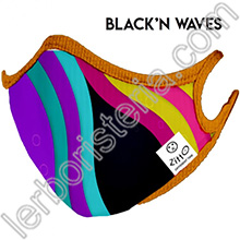 Zitto Mask Mascherina Filtrante Protettiva Antimicrobica Riutilizzabile Black'n Waves