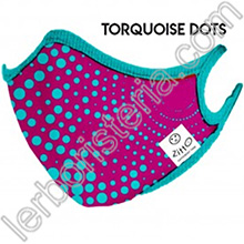 Zitto Mask Mascherina Filtrante Protettiva Antimicrobica Riutilizzabile Turquoise Dots