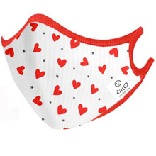 Zitto Mask Kids Mascherina Filtrante Protettiva Antimicrobica Riutilizzabile Hearts