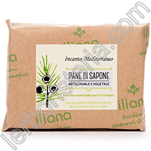 Incanto Mediterraneo Pane di Sapone Artigianale Vegetale Rivitalizzante olio essenziale di Ginepro