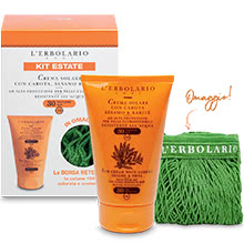 Crema Solare Carota Sesamo Karit Pelli Ultrasensibili SPF30 Protezione Alta con Borsa Rete Omaggio!