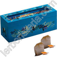 Tisa'lis Cofanetto in Legno Blu 3 Scomparti con Infusi alla Frutta Bio