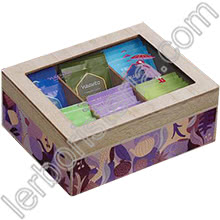 Cofanetto in Legno Viola 6 Scomparti con Infusi Bio Tisa'lis