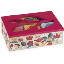 Cofanetto in Legno Rosa 6 Scomparti con Infusi Bio