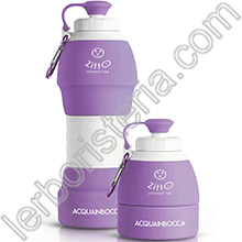Ecobottiglia Pieghevole Acquainbocca Zitto Lilla Pure Lilac
