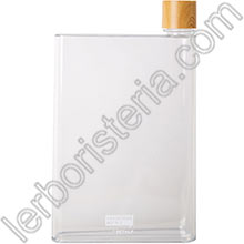 Bottiglia Piatta Messenger Bottle A5 BPA Free Tappo Bamboo