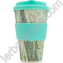 Ecoffee Cup Ecotazza Bambł Biodegradabile Marmo Verde