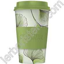 Mandala Cup Ecotazza Bambù Biodegradabile Fantasia Ginkgo Verde