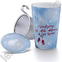 Tisaniera Thermos Coccole d'Inverno Azzurra