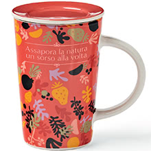 Tea & Nature Tisaniera Rossa con Coperchio e Filtro in Acciaio