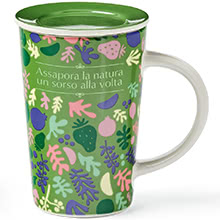 Tea & Nature Tisaniera Verde con Coperchio e Filtro in Acciaio