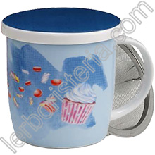 Tisaniera Un Pensiero per Te Cupcake Azzurra